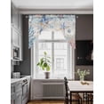 thumbnail image 4 of Coastal Starfish Kitchen Swag Valances for Windows, Blue Nautical Coral Seashell Wooden Swag Valances Curtains for Living Room, Rod Pocket Window Treatments for Bathroom, Bedroom, Cafe, 56"x36", 4 of 6