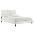 thumbnail image 2 of Modway Sofia Channel Tufted Performance Velvet Queen Platform Bed - White, 2 of 8