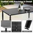 thumbnail image 5 of Nuu Garden Weather-Resistant Outdoor 61” x 37” Rectangle Metal Dining Table with Umbrella Hole, Powder-Coated Frame, Slatted Tabletop, for Patio, Garden, Backyard and Balcony, Black, 5 of 10