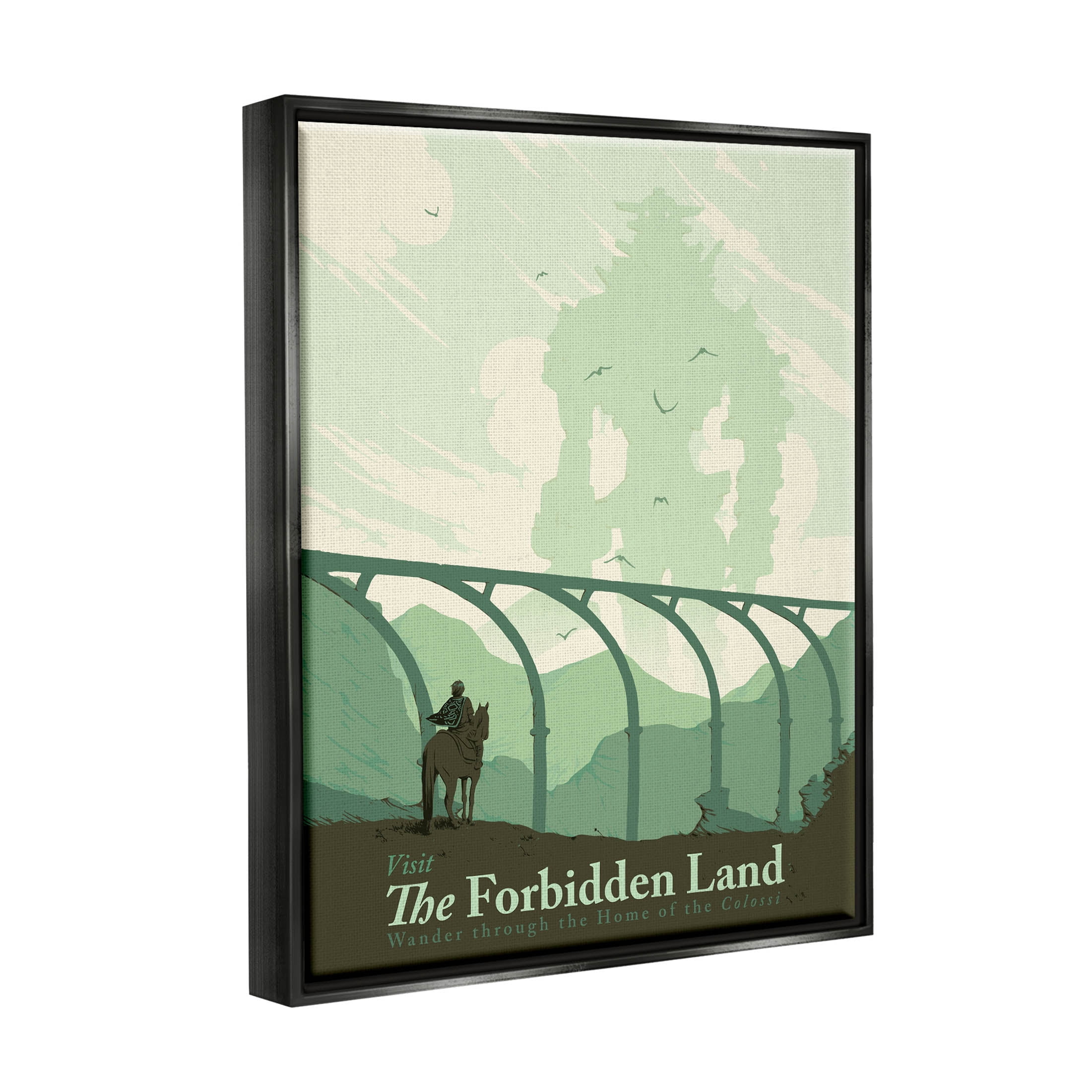 Stupell Industries Forbidden Land Intense Landscape Fantasy Graphic Art Jet Black Floating Framed Canvas Print Wall Art, Design by Matheus Lopes Castro