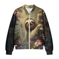 thumbnail image 4 of DISNIMO Sloth Floral Printed Jackets for Women Zip Up Sweatshirts V Neck Outwear Long Sleeve Sweatshirt Jacket for Fall Winter, L, 4 of 7