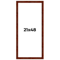 21x48 Walnut Brown Veneer Real Wood Picture Frame Width 1.75 inches | Interior Frame Depth 0.5