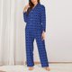 thumbnail image 2 of Fotbe Blue Lantern Shapes Conjunto de Pijama de Manga Larga para Mujer con Estampado, Ropa de Dormir de 2 Piezas, Conjunto de Casa Suave y Cómodo con Bolsillos-X-Large, 2 of 7