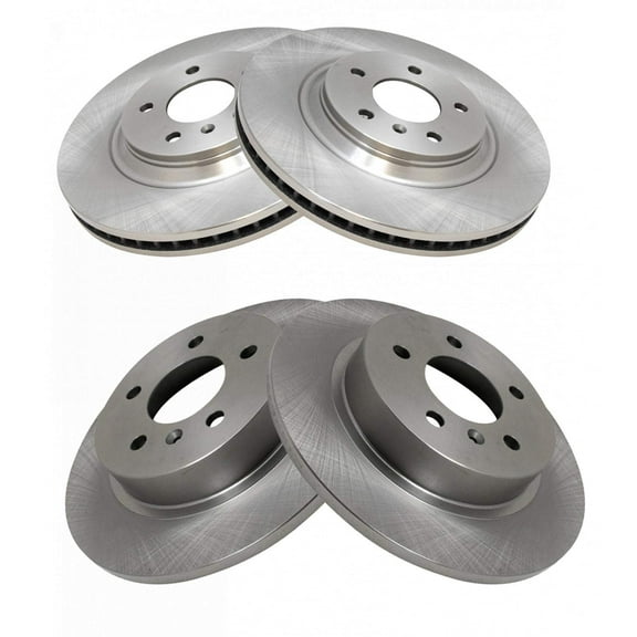 TRQ Front and Rear Brake Rotors Set Fits Select 2006-2011 Buick Lucerne Cadillac DTS