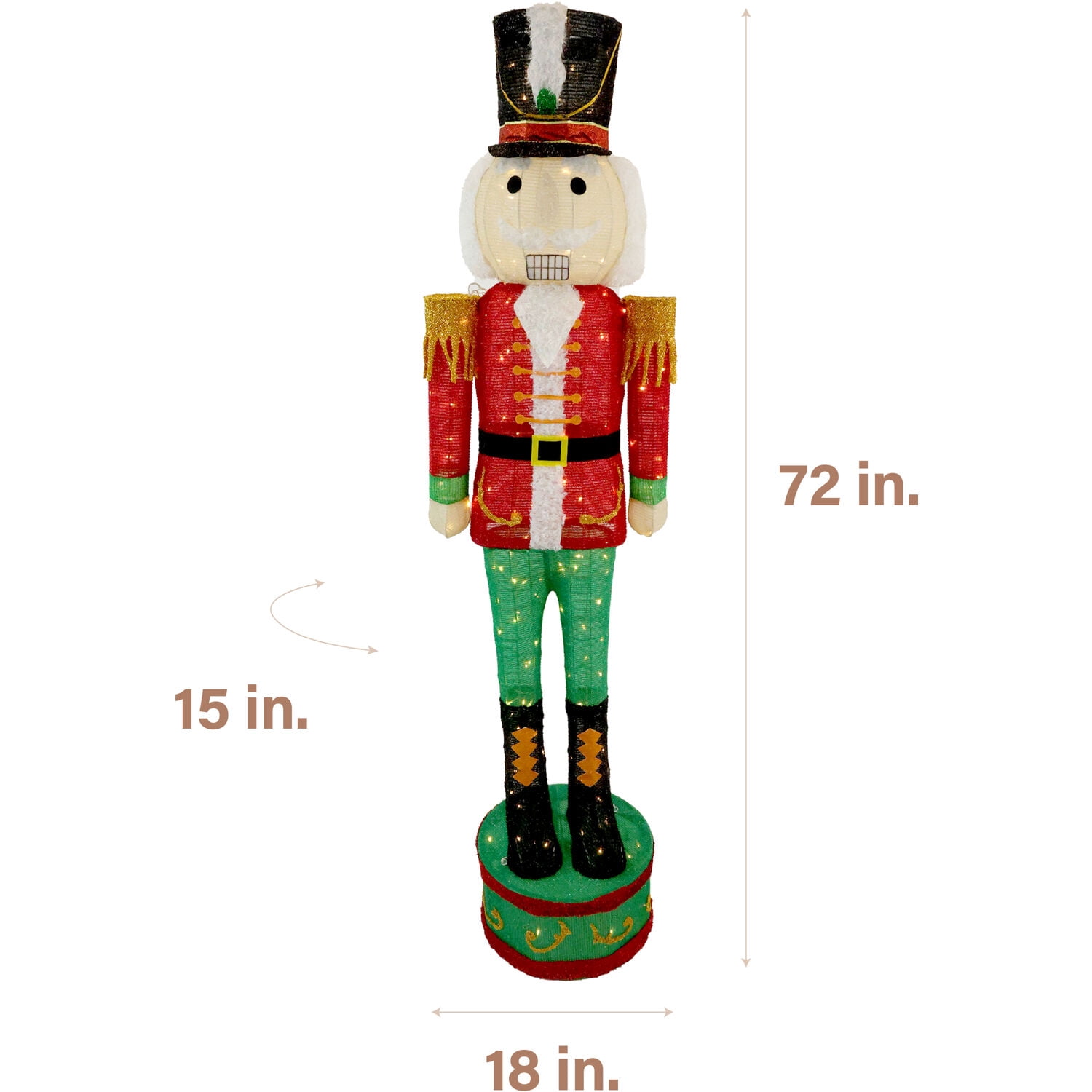Fraser Hill Farm Prelit LED Tinsel Nutcracker, Indoor/Outdoor, 6-ft.