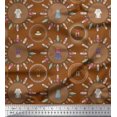 thumbnail image 2 of Soimoi Brown Cotton Voile Fabric Footwear & Cloth Fashion Print Fabric by the Yard 42 Inch Wide, 2 of 3