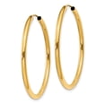 thumbnail image 2 of 14k Yellow Gold Round Endless 2mm Hoop Earrings, 2 of 8