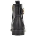 thumbnail image 2 of TOMMY HILFIGER Womens Black Gold-Tone Hardware Buckle Accent Logo Comfort Rezin Round Toe Block Heel Zip-Up Booties 9.5 M, 2 of 4