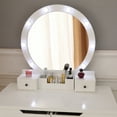 Ktaxon Vanity Set with Round Lighted Mirror, Makeup Dressing Table with