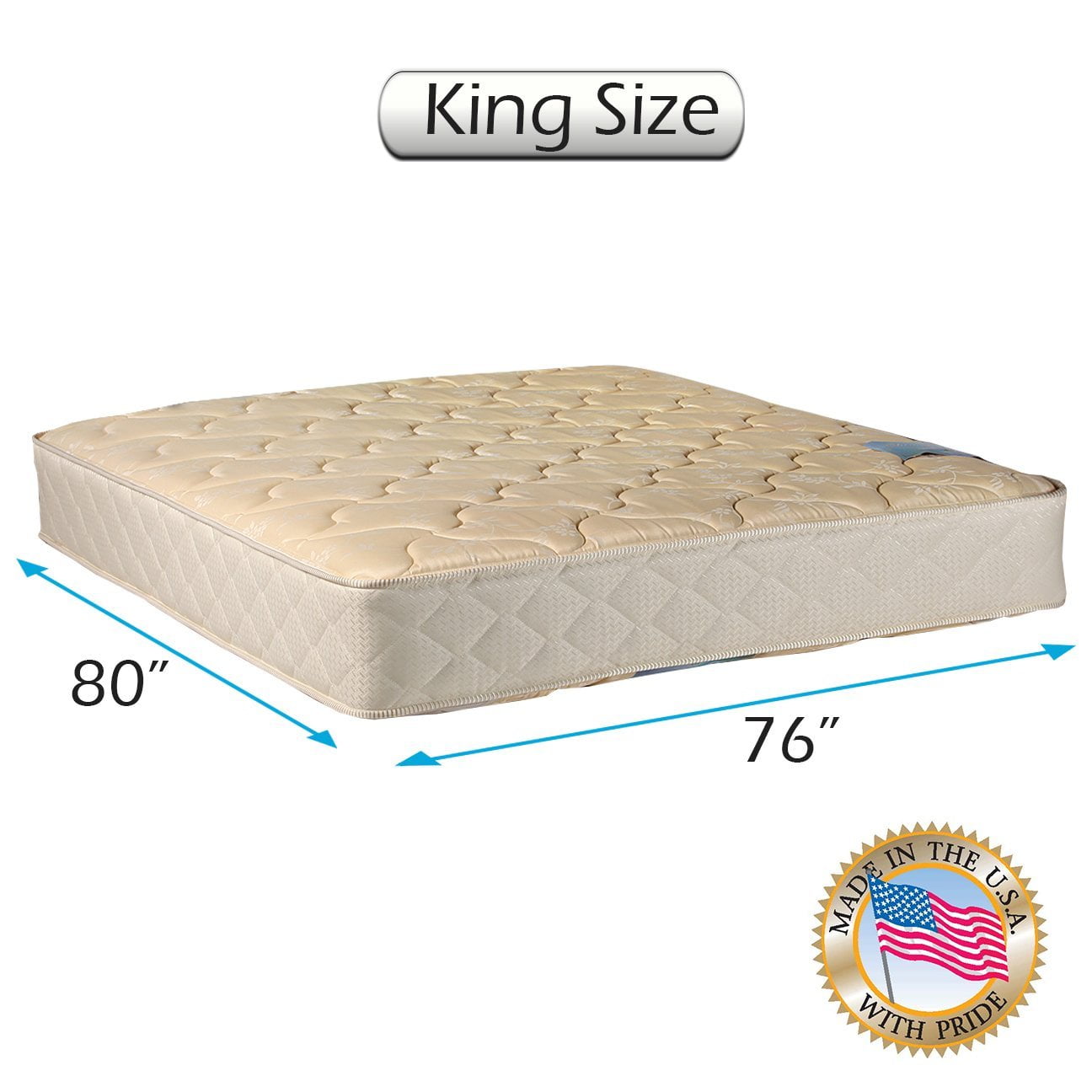 Chiro TwoSided Gentle Firm King Mattress Only with Mattress Cover Protector Included (Beige