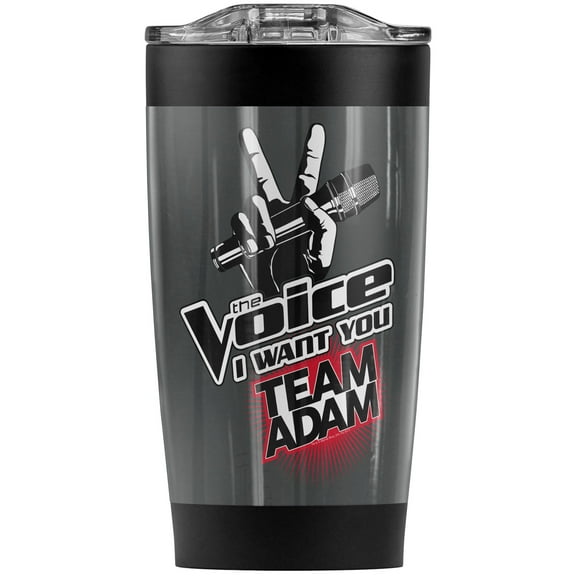The Voice/Team Adam Stainless Steel Tumbler 20 oz Coffee Travel Mug/Cup, Vacuum Insulated & Double Wall with Leakproof Sliding Lid | Great for Hot Drinks and Cold Beverages