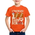 thumbnail image 4 of PMVFHDE T-Shirts Graphiques de Rentrée Scolaire pour Garçons Confortables Décontractés Col Rond Manches Courtes Coupe Ample Hauts pour Jeunes Enfants Orange, 6-7 Ans, 4 of 4