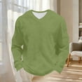 thumbnail image 5 of Mens Summer Night Thermal Long Sleeve V Neck Waffle Knit T-Shirts Pullover Tops Regular Fit Textured Shirt, Business Casual Breathable Solid Color Tee for Office Work, Big & Tall, 5 of 9