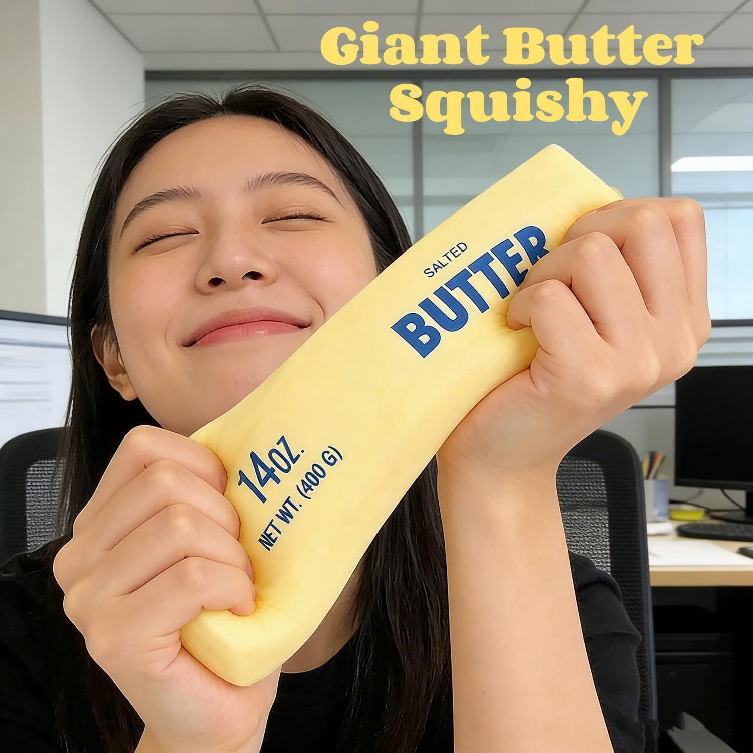 14oz Big Butter Squishy with Box – Ultra-Soft Slow Rise Jumbo Squeeze Butter Stick Squishy , Food Fidget Toy for Stress Relief & Anxiety Relaxation 2026