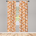 thumbnail image 5 of Ambesonne Orange Window Curtains, Old Damask Traditional, Each 28" W x 95" L, Orange Marigold Maroon, 5 of 5