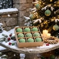 thumbnail image 6 of Hvmvliv 9 Pack Light Green Flocked Christmas Ball Ornaments with Glitter in Gift Box for Xmas Tree Decor, 6 of 6