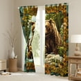 thumbnail image 3 of Castle Fairy Animal Bears Curtains Pack Of 2 (42X84 Each) for Boys Teens Men,Tree Leaves Curtains Blackout,Woodland Wildlife Bedroom Curtains,Luxury Bedroom Decor, 3 of 6
