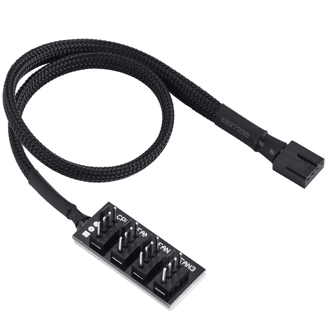 4 Pin PWM Fan Hub, 4 Pin Connector for CPU Fan PC Fan Hub, Computer CPU/Case Fan Power Multi Splitter Connector Cable Adapter for 12V Computer