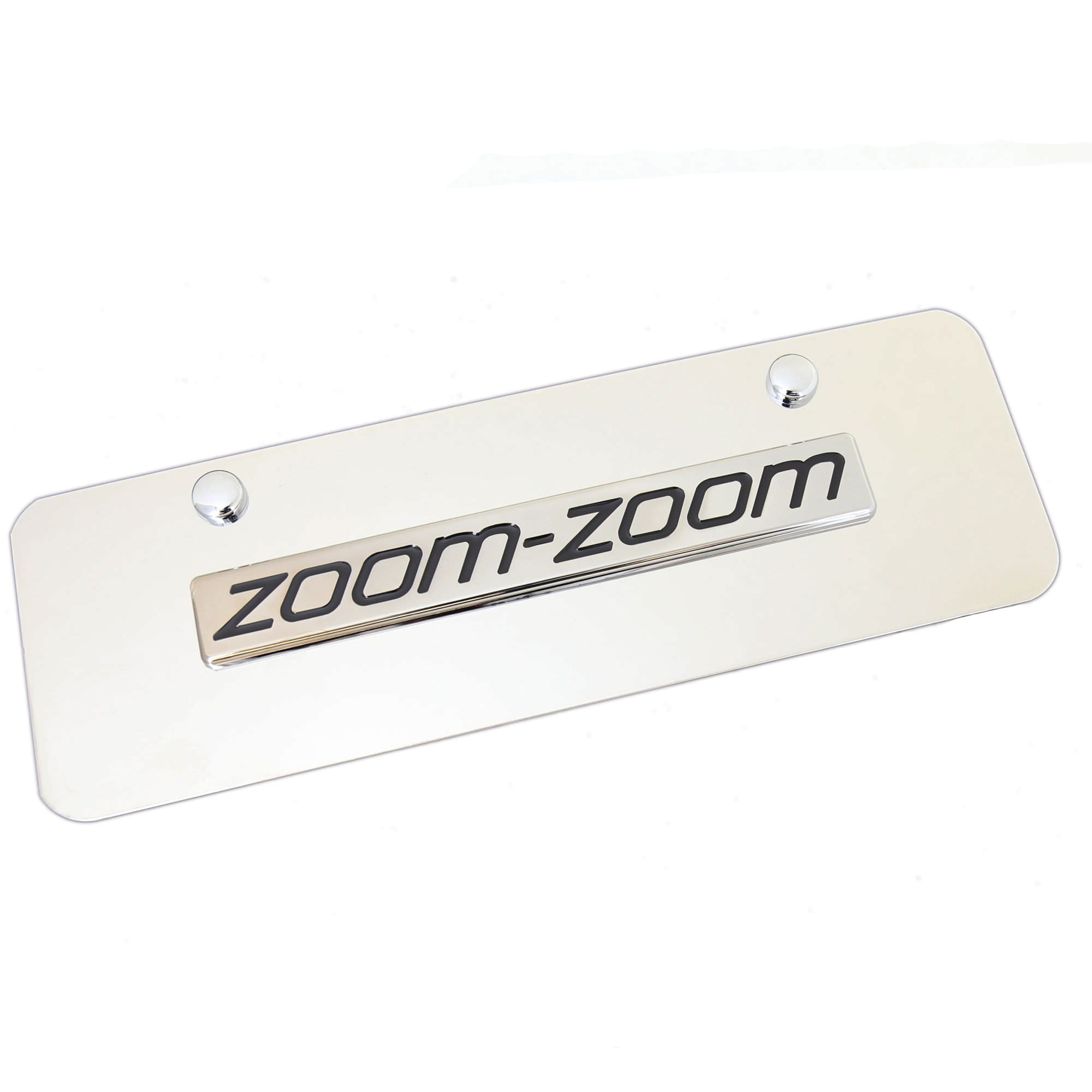 Mazda Zoom Zoom Badge Mini License Plate (Chrome)