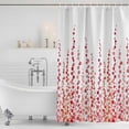 thumbnail image 3 of Red Shower Curtain, Waterproof Shower Curtains for Bathroom, Polka Dots Watercolor Abstract Art Washable Fabric Bathtub Curtain Set Bath Decor with 12 Hooks 72"x78", 3 of 8