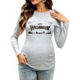 thumbnail image 3 of Maternity Halloween Shirt Cute Funny Halloween Pregnancy Tee Christmas Pumpkin Print Top Crew Neck Long Sleeve T-Shirt, 3 of 5