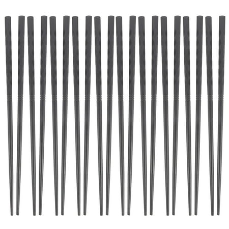 

10 Pairs of Household Japanese Style Chopsticks Nonslip Alloy Chopsticks (Black)