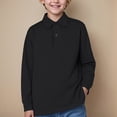 thumbnail image 2 of UAYOTSE Baby and Toddler Boys Long Sleeve Polo Shirts Kids Solid Collared Button Up Pullover Tops for School Uniform,Sizes 6-7 Years, 2 of 5