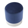 thumbnail image 3 of Inspired Home Violet Ottoman Velour Bleu Marine/ Chrome, 3 of 6