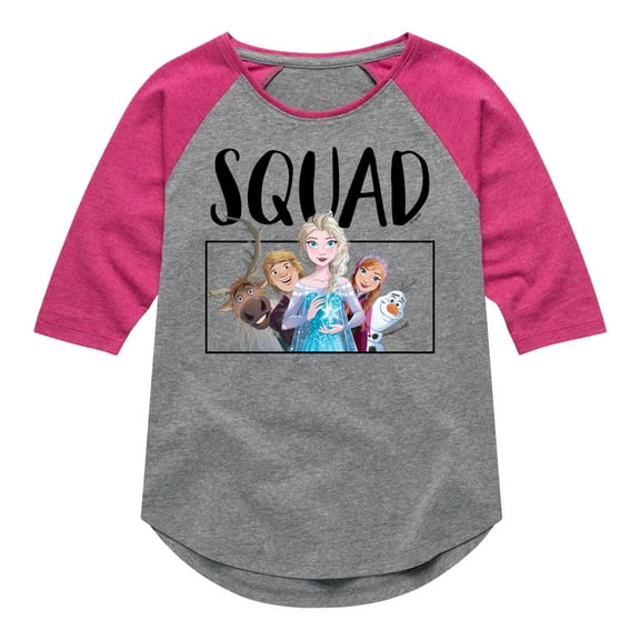 Frozen - Squad - Toddler And Youth Girls Raglan Graphic T-Shirt