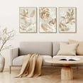 thumbnail image 2 of Large Picture for Living Room 3 Pieces Modern Gold Flowers and Leaves Canvas Wall Pictures White and Gold Wall Art for Bedroom Decor Elegant Wall Decor Set of 3 Wall Art Unframed, 2 of 6