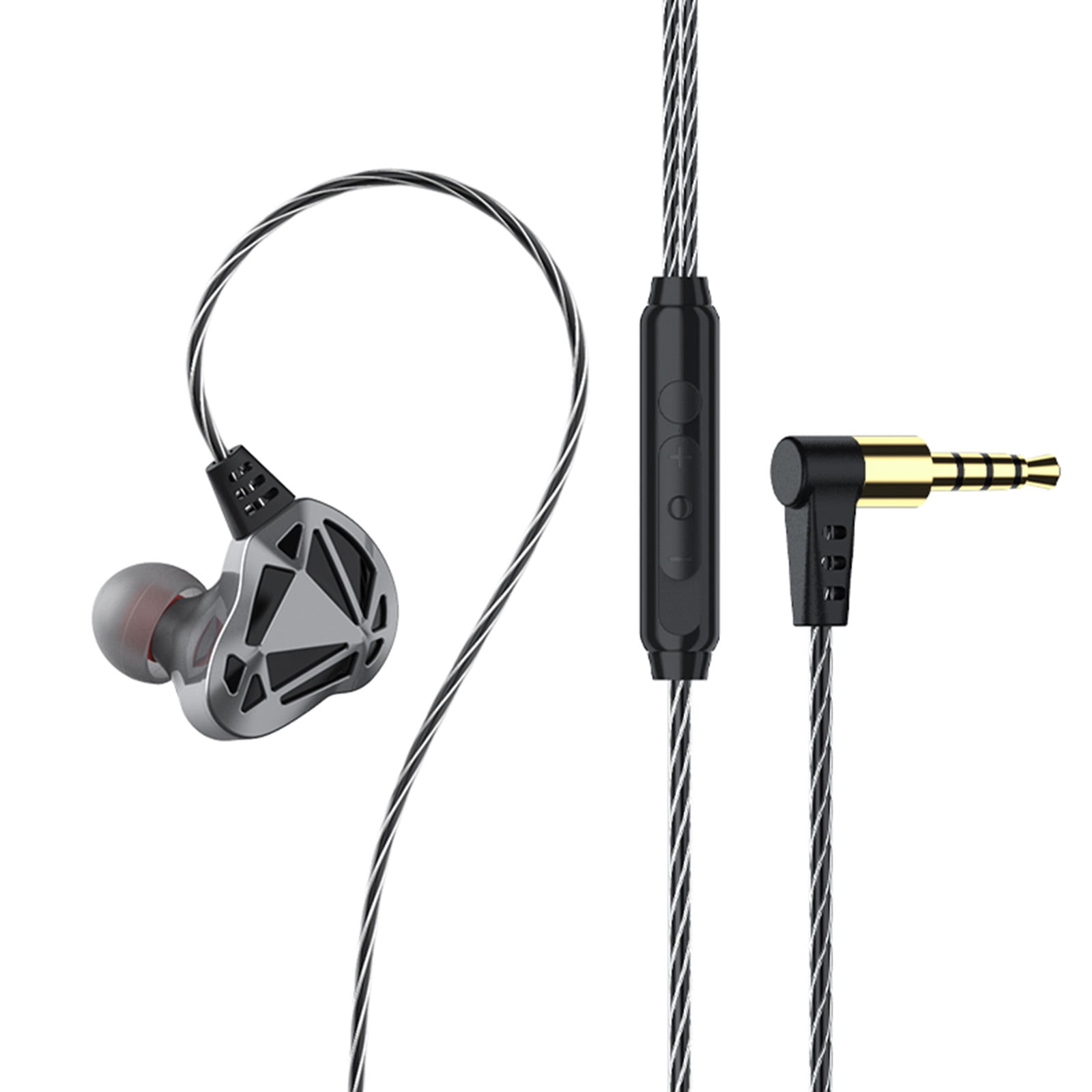 Mistaha F5 6D Earphone 3.5mm Sport Headphones Stereo Bass Metal Wired Gaming Earphones with Mic