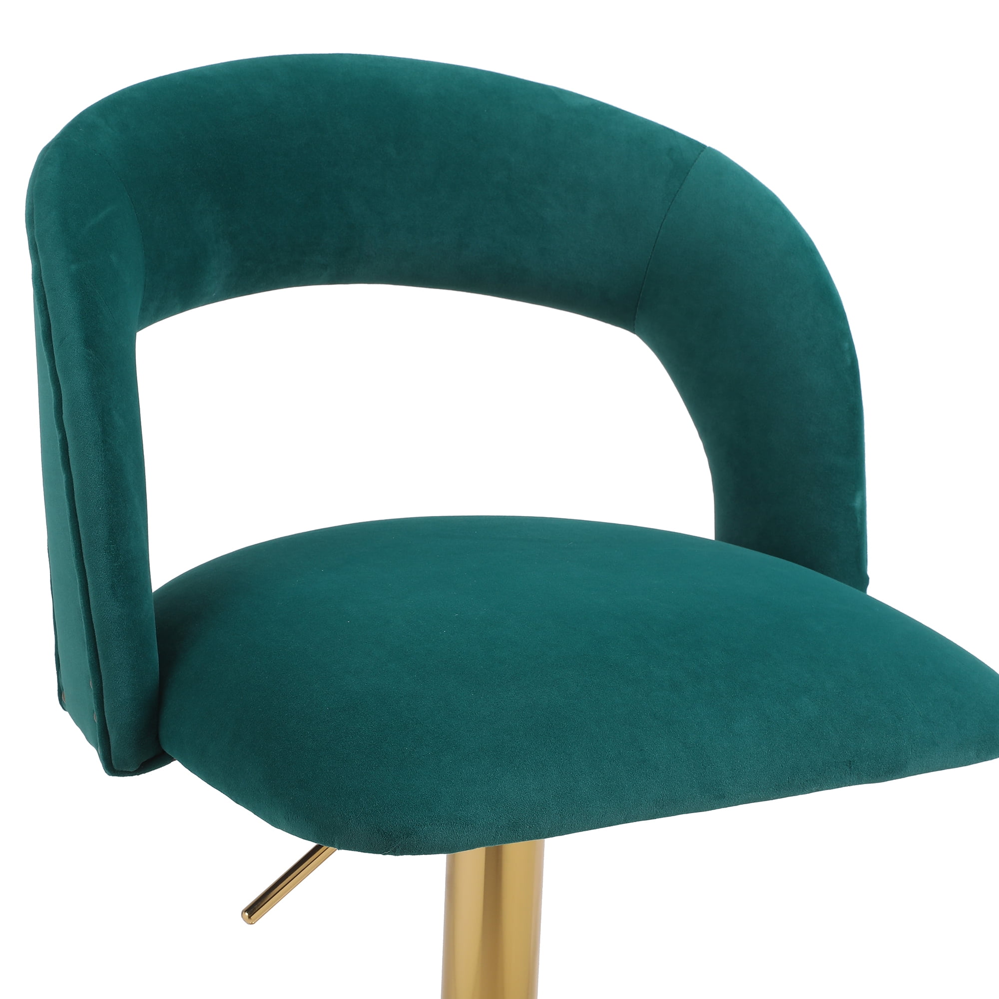 YYAo Swivel Bar Stools Chair Set of 2, Modern Adjustable Counter Height Bar Stools, Velvet Upholstered Stool with Back& Footrest for Kitchen, Emerald YYAo Swivel Bar Stools Chair Set of 2, Modern Adjustable Counter Height Bar Stools, Velvet Upholstered Stool with Back& Footrest for Kitchen, Emerald