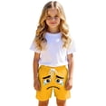 thumbnail image 3 of LIIPEE Girls Shorts Casual Elastic Waist Pockets Cartoon Graphic Printed Shorts Summer Comfortable Breathable Soft Daily Cute Shorts Lightweight Beach Shorts,Orange,2-3 Years, 3 of 7