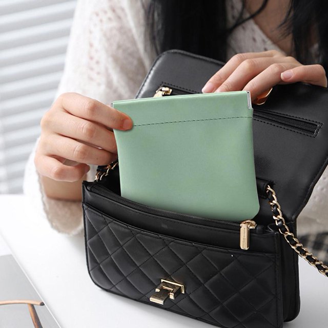Bolso Mini neceser de cosméticos, neceser de maquillaje de cuero para almacenamiento diario de viaje (verde)