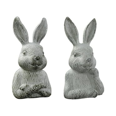 flameer 2 Sculpture Rabbit Garden Statue Figure Table Decoration Bust Statue for