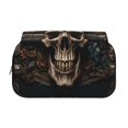 thumbnail image 2 of Disketp Metal Style Horned Skull Estuche de Lápices de Doble Capa con Tapa Abatible y Cremallera, Organizador Escolar para Adolescentes y Adultos, 2 of 7