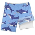 thumbnail image 4 of MEZZALL Boys Shark Printed Swimming Shorts With Lace Up High Waisted Loose Casual Swim Trunks Summer Beach Vacation Pool 10-12 Years Soft Baby Wear, 4 of 5