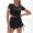 Black, variant on FASHOFT Women's Crop Top Halloween Round Neck Short Sleeve Nightclub Stage Performance Outfit Party Dance Wear Cosplay Dress Up Halloween XL