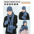 thumbnail image 4 of FZ FANTASTIC ZONE Woman Men Winter Warm Hat Beanie Long Scarves Touch Screen Gloves Knit Set,Blue, 4 of 8