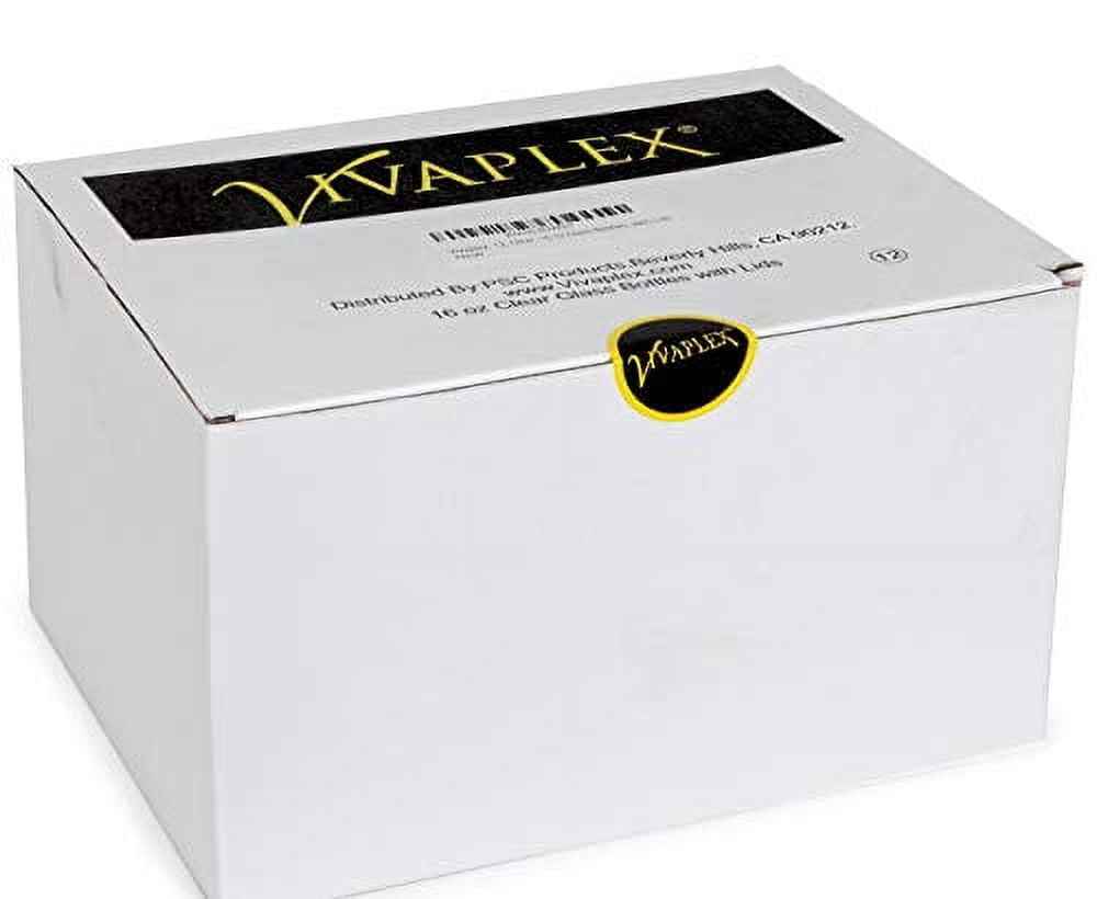 Vivaplex, 12, Clear, 16 oz Glass Bottles, with Lids