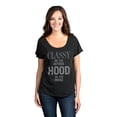 thumbnail image 2 of Thread Tank Classy Hood Women's Relaxed Slouchy Dolman T-Shirt Tee Heather Black X-Large, 2 of 4