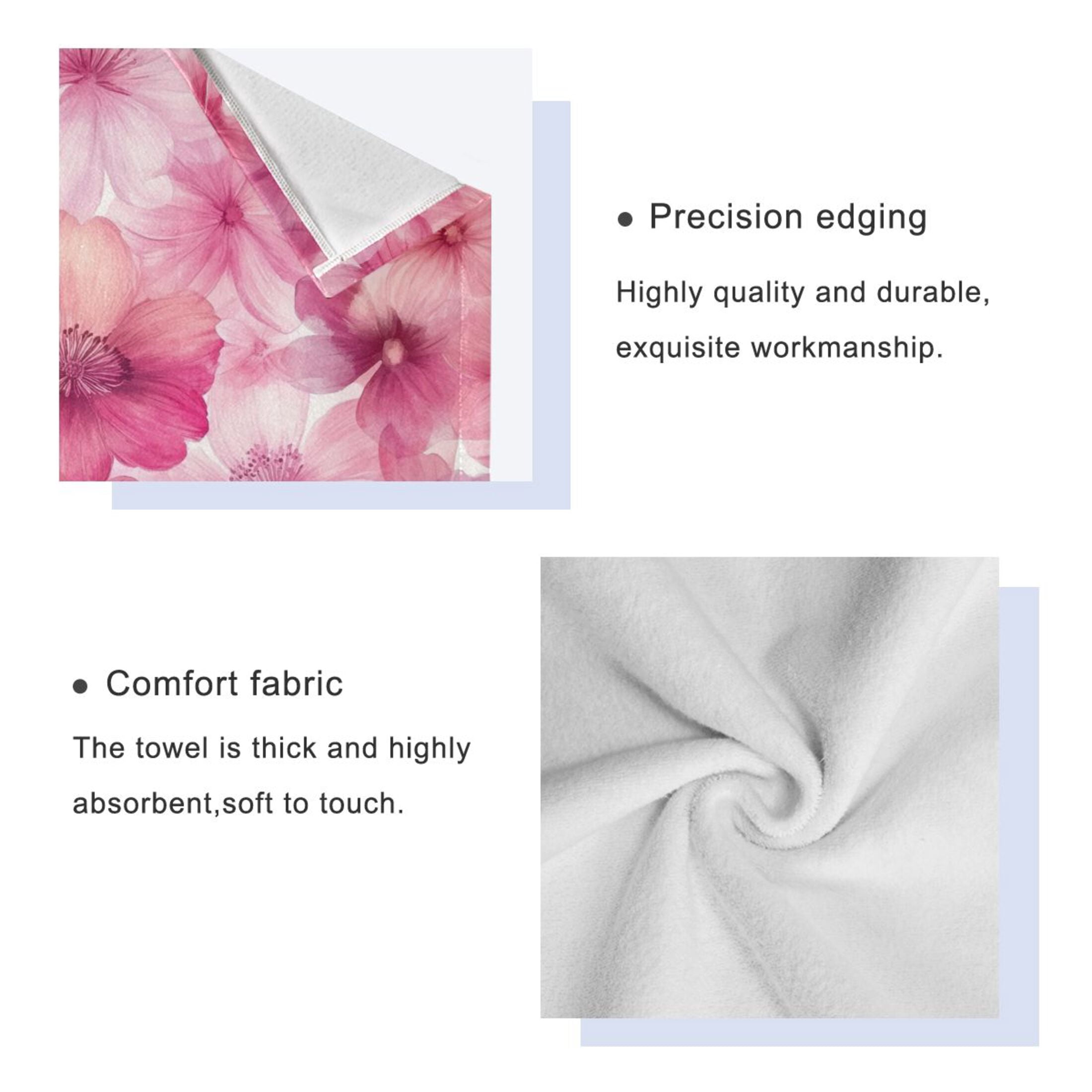 Three-Piece Towel Set Face Towel Towel Set Hand Towel Bath Towel Cotton Bath Towels Bath Towel Sets Hand Bath Towels Pink Flowers
