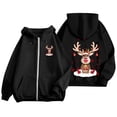 thumbnail image 4 of WILLBEST Sudadera de Mujer con Estampado Navideño, Cremallera, Manga Larga, Bolsillo, Cordón Ajustable y Capucha Informal 2167 Mediana, 4 of 8