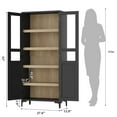 thumbnail image 4 of Kojooin 5 Tier Kitchen and Bathroom Storage Cabinet 63" Tall with Glass Doors and Adjustable Shelves, 4 of 9