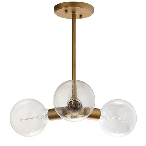 SAFAVIEH Harkin 3 Light 18 in. Dia. Adjustable Pendant, Gold
