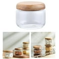 thumbnail image 4 of Mini Glass Airtight Canister with Wood Lids Container for Coffee Beans Candy, 4 of 6