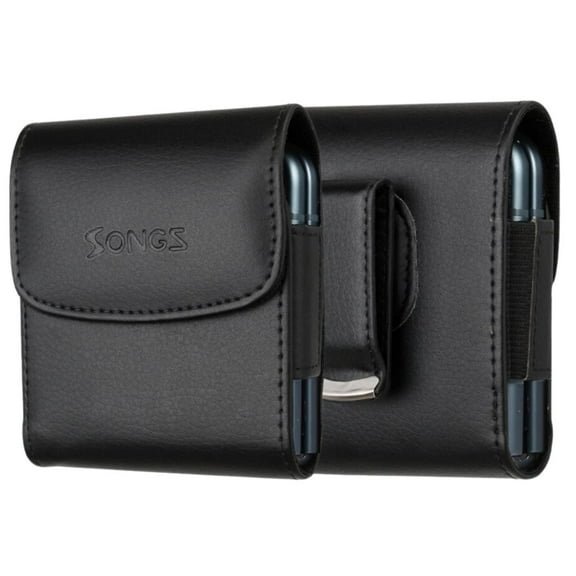 For Motorola RAZR Plus 2023 Leather Rugged Heavy Duty Shockproof Protective Belt Clip Holster Carrying Pouch Case Cover Black