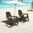 thumbnail image 5 of FODINGHILL Outdoor Folding Adirondack Chair set of 2, HDPE All Weather Patio Chair with Cup Holder for Deck Backyard Garden, BrownWood, 5 of 10