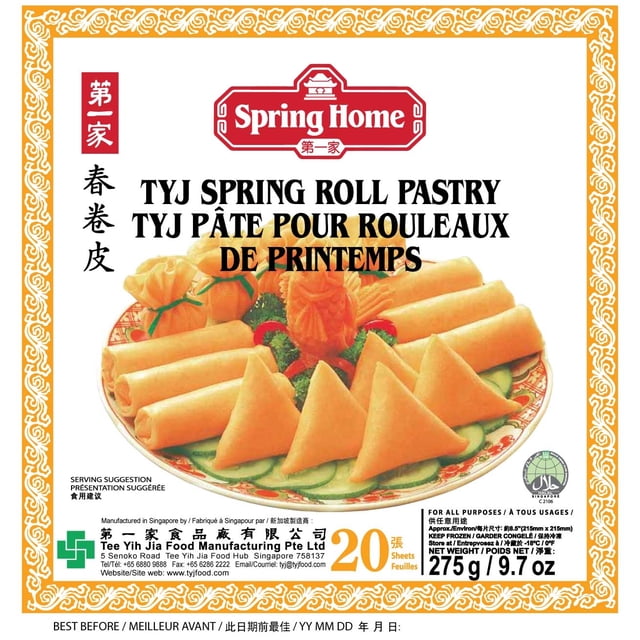 TYJ Spring Roll Pastry 8.5", 275 g