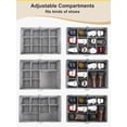 thumbnail image 2 of Shoe Organizer for Closet, Fits 12 Pairs of Different Sized Shoes, Adjustable Shoe Storage Bins, Foldable Shoe Box Storage Containers with Clear Cover, Space Saving Shoes Holder, Gray, 2 of 7
